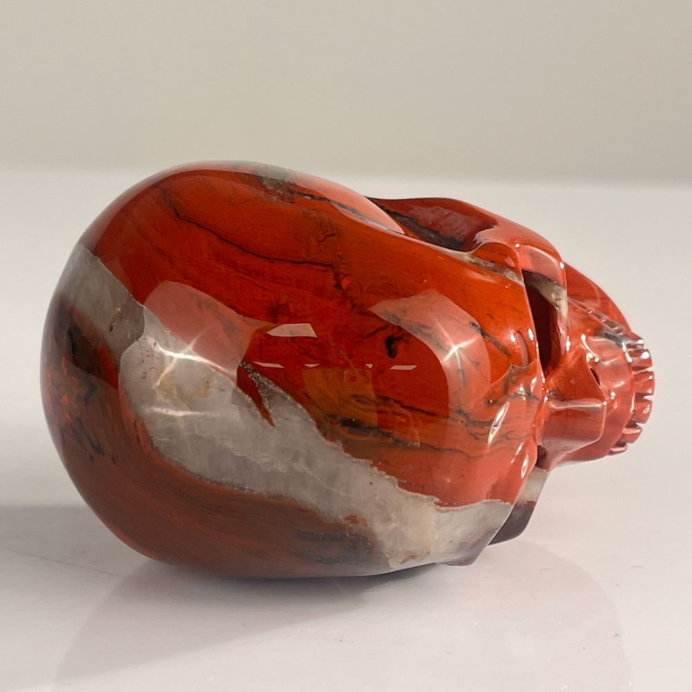 3" Red Jasper Crystal Skull - Pattern J