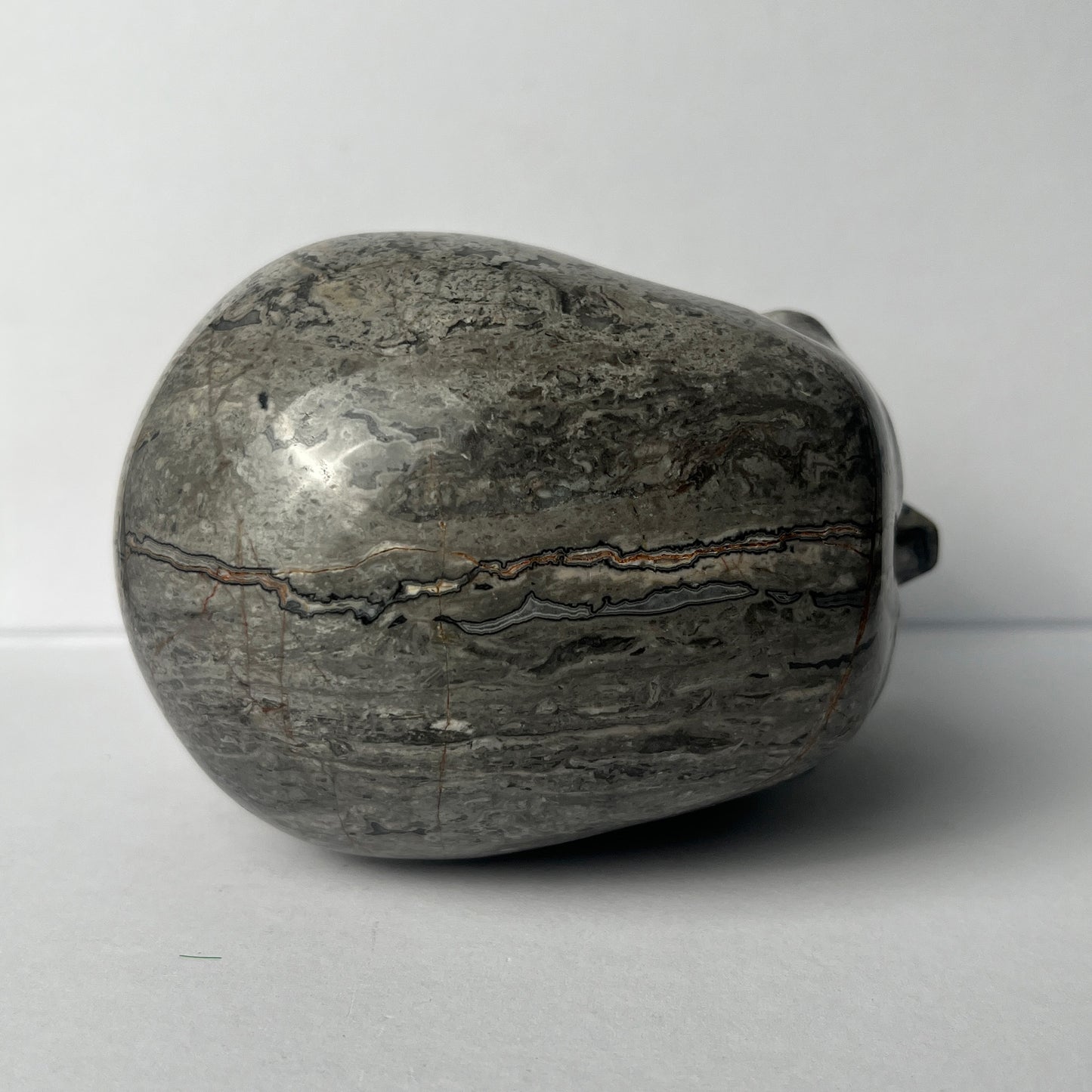 4.5" Grey Picture Jasper Crystal Skull - Pattern A