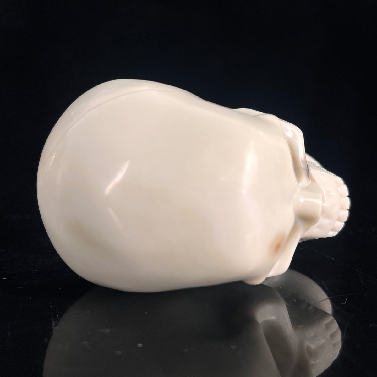 3" Ivory Jade Crystal Skull - Pattern B