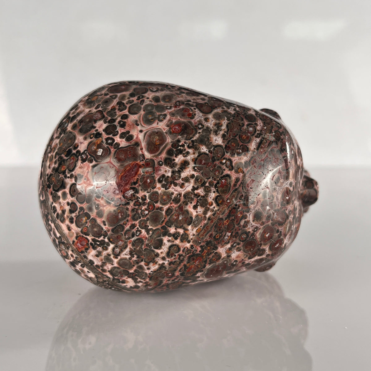 4.5" Red Leopard Skin Jasper Crystal Skull