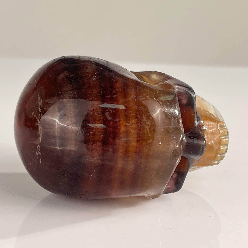 3 Inch Fluorite Crystal Skull – Hand Carved Natural Stone