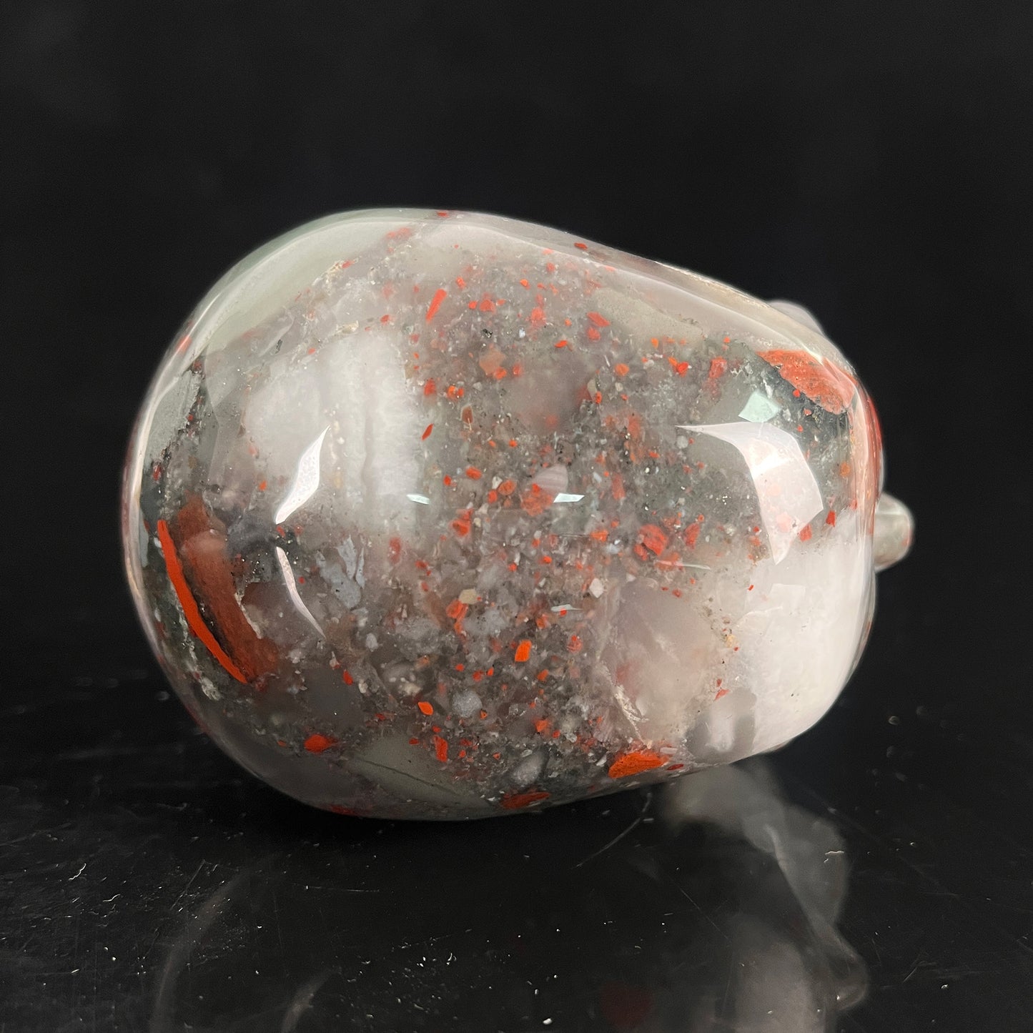 4.5" African Bloodstone Crystal Skull - Pattern B