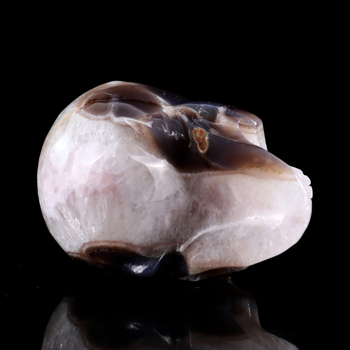 ‘Organic Mindscape’ - Agate Skull with Raw Geode Pocket · Specimen No. 34