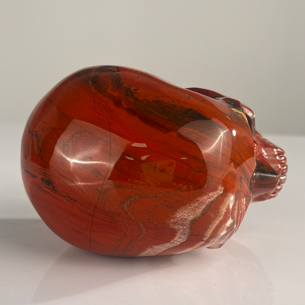 4.5" Red Jasper Crystal Skull - Pattern D