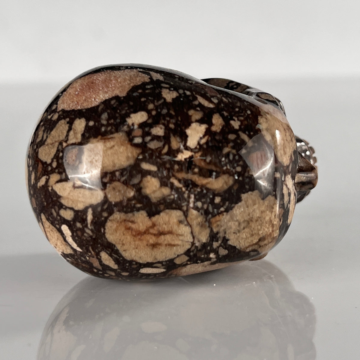 2" Brecciated Red Jasper Crystal Skull - Pattern B