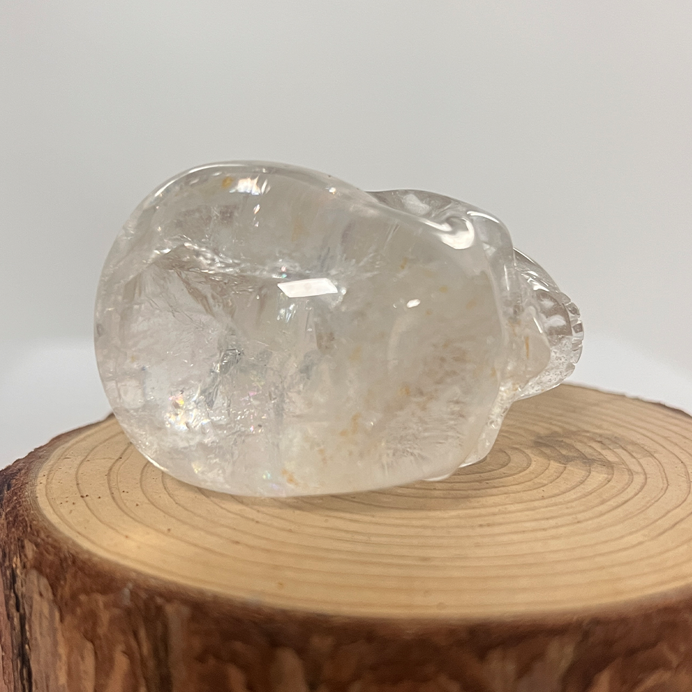 Crâne en cristal de quartz clair de 5 cm – Mini crâne en cristal