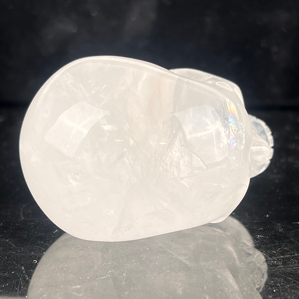 Crâne en cristal de quartz clair de 5 cm – Mini crâne en cristal