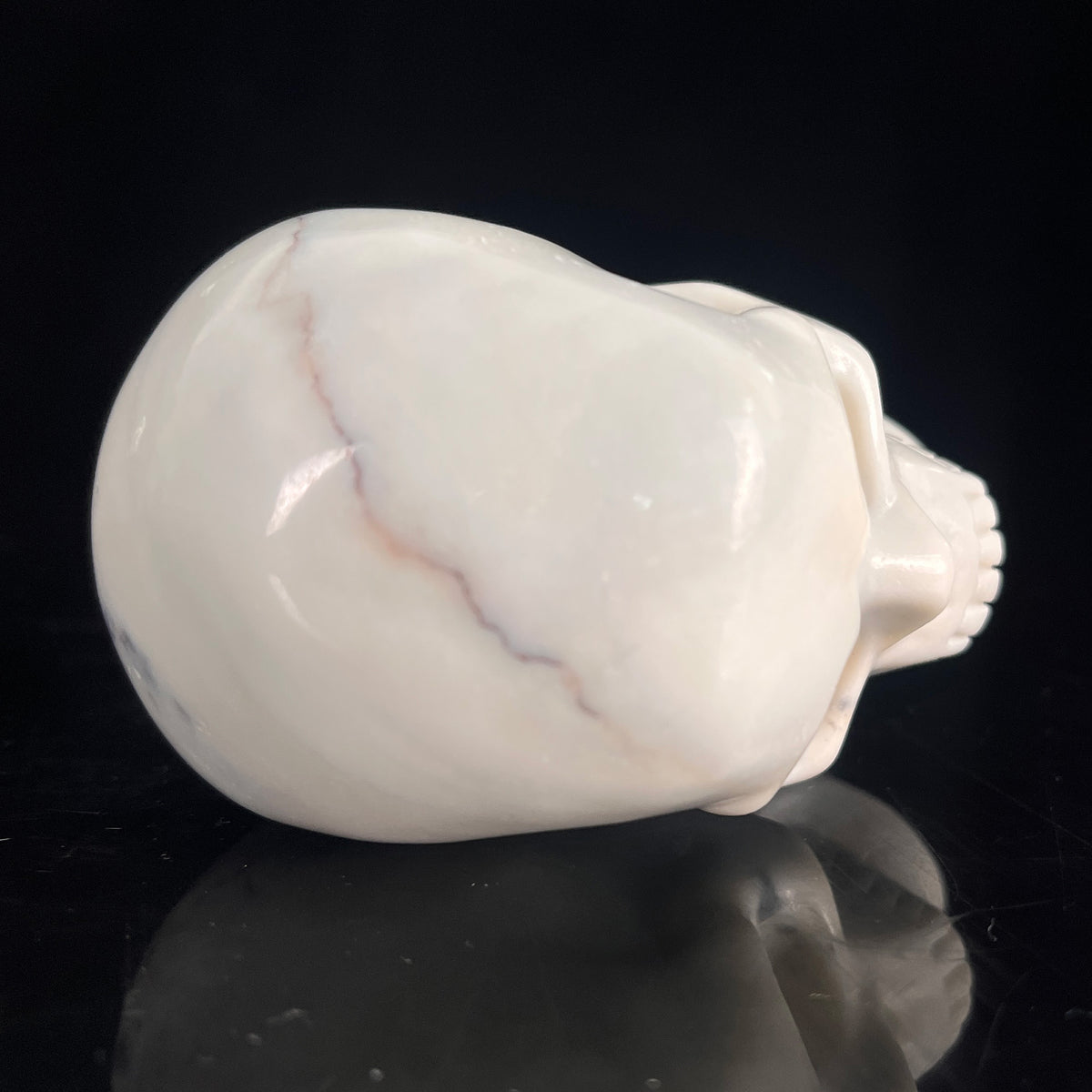 3" Ivory Jade Crystal Skull - Pattern C