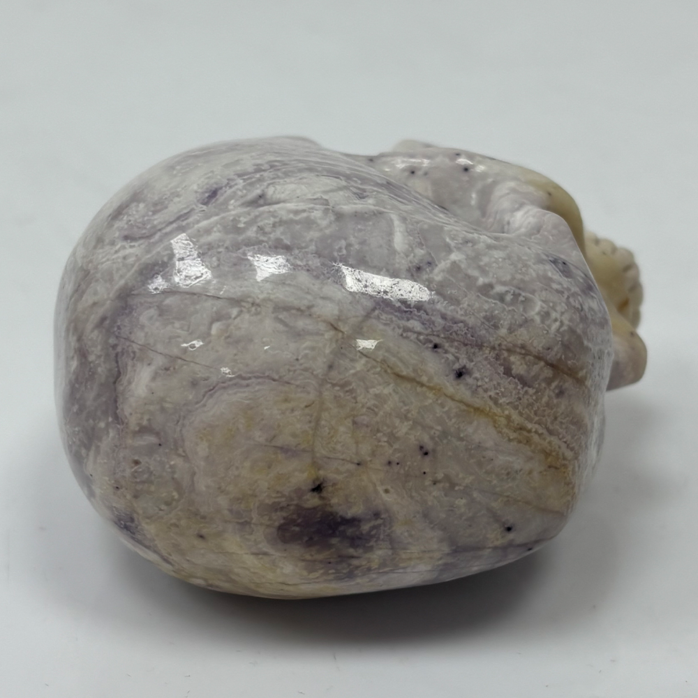 3" Purple Peacock Stone Crystal Skull - Pattern F