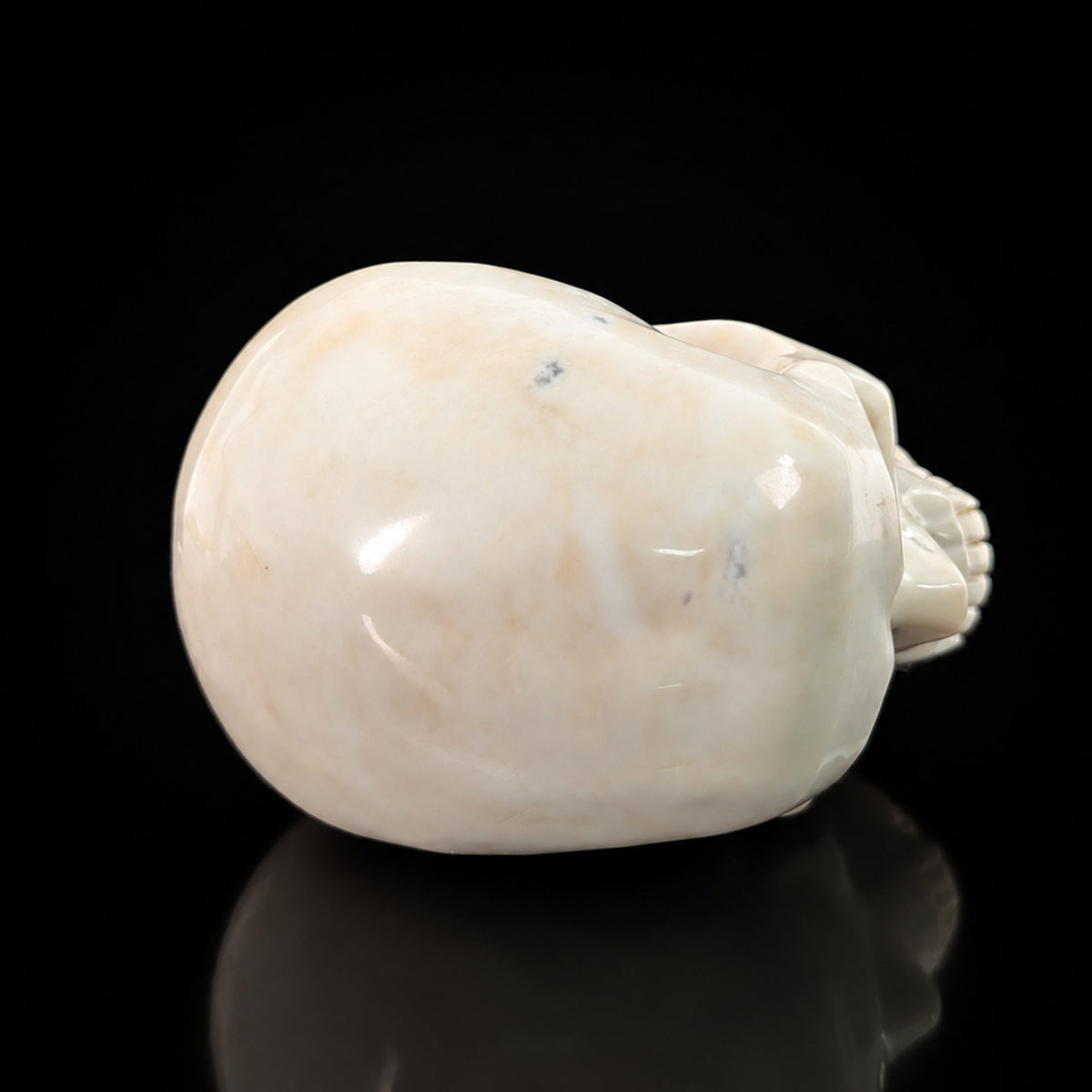 4.5" Ivory Jade Crystal Skull - Pattern C