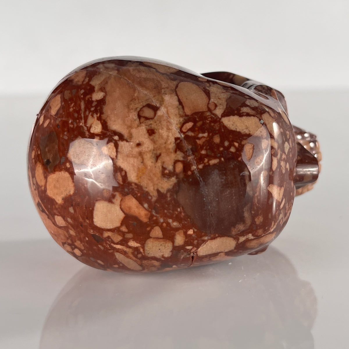3" Brecciated Red Jasper Crystal Skull - Pattern A
