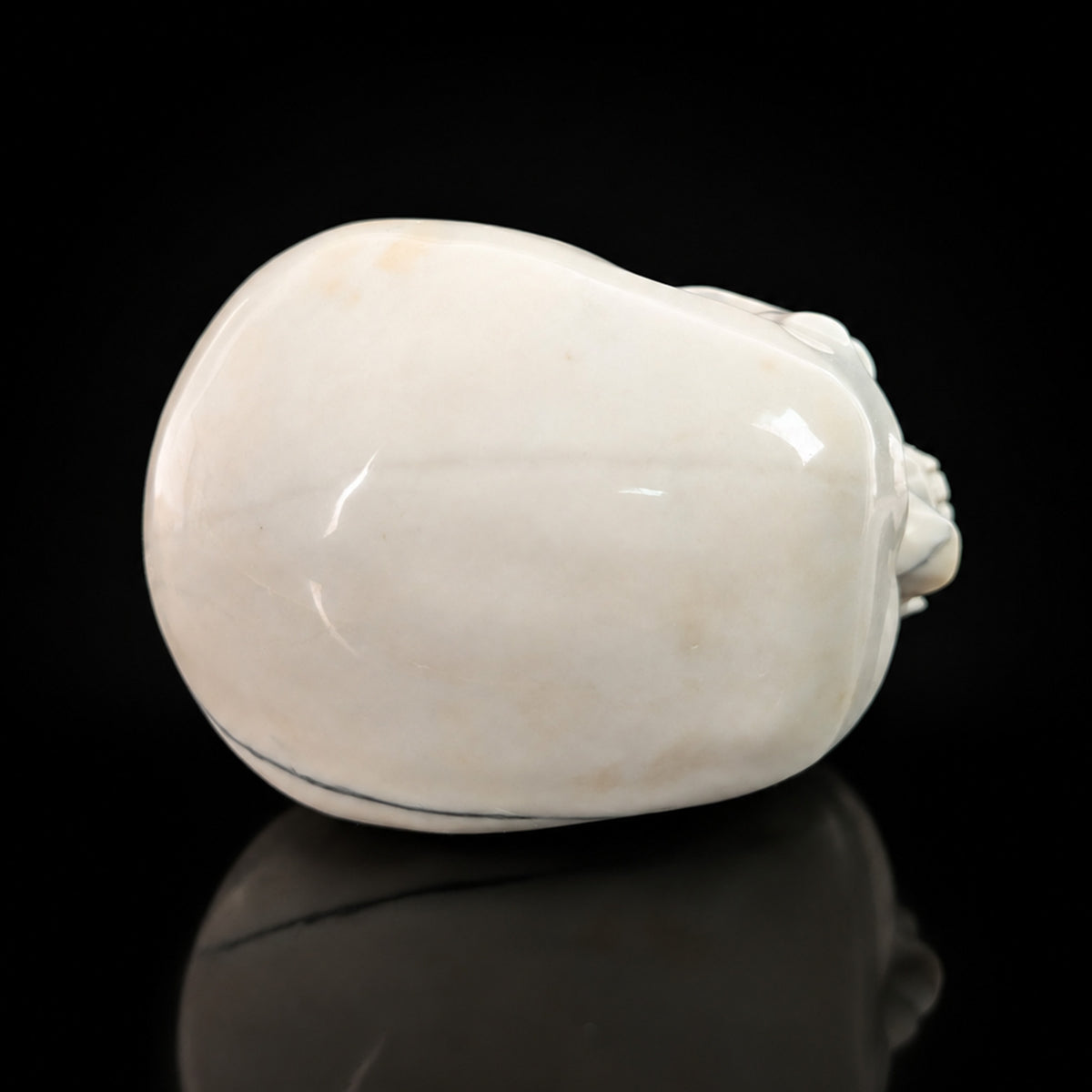 4.5" Ivory Jade Crystal Skull - Pattern B