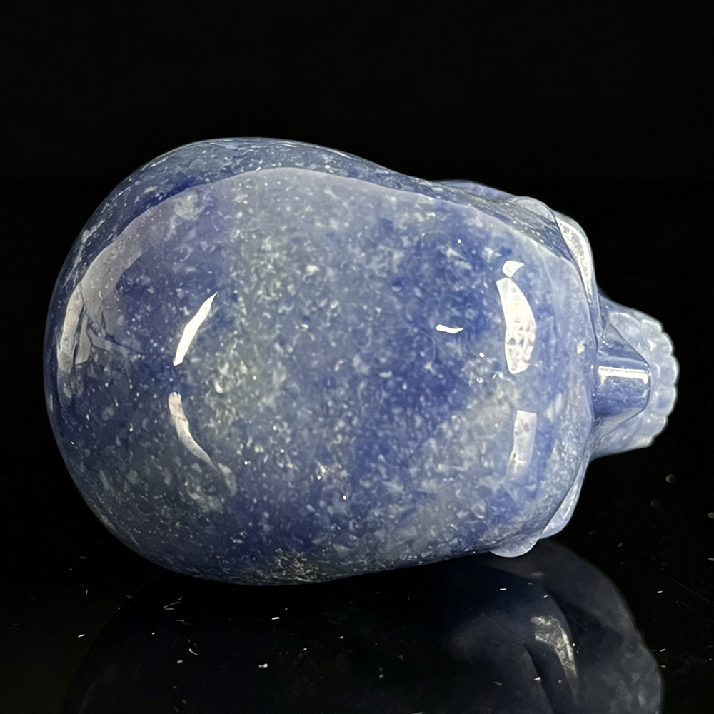 2" Blue Aventurine Crystal Skull - Pattern F