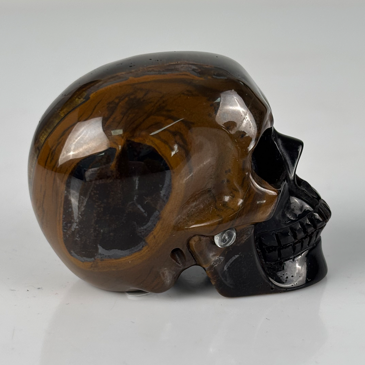 2" Tiger Eye Crystal Skull - Pattern B