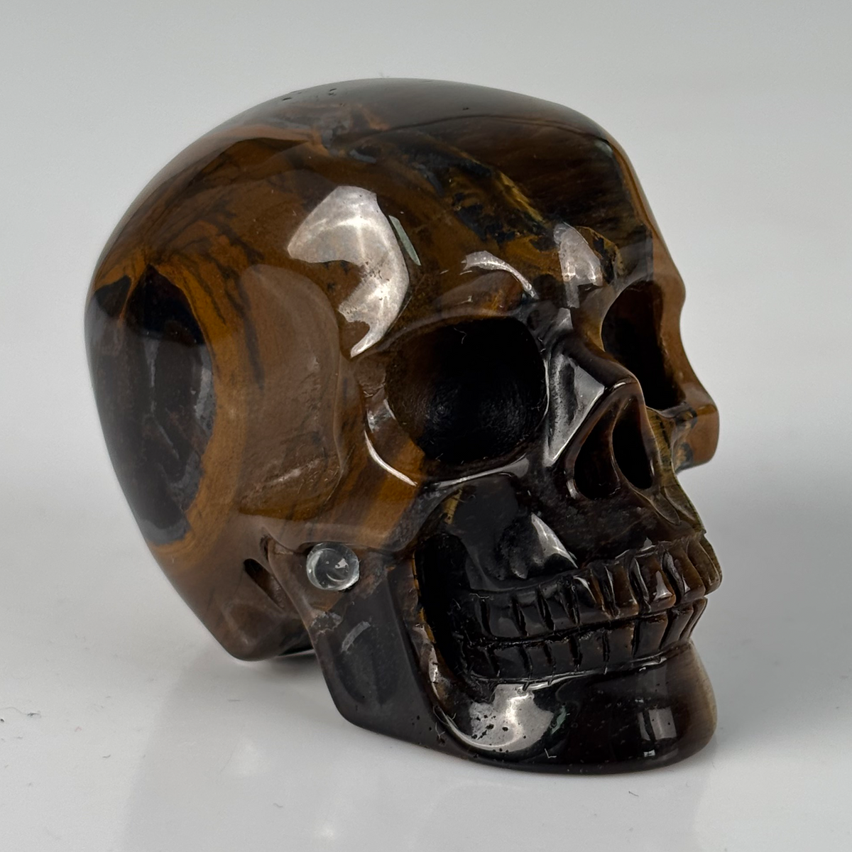 2" Tiger Eye Crystal Skull - Pattern B
