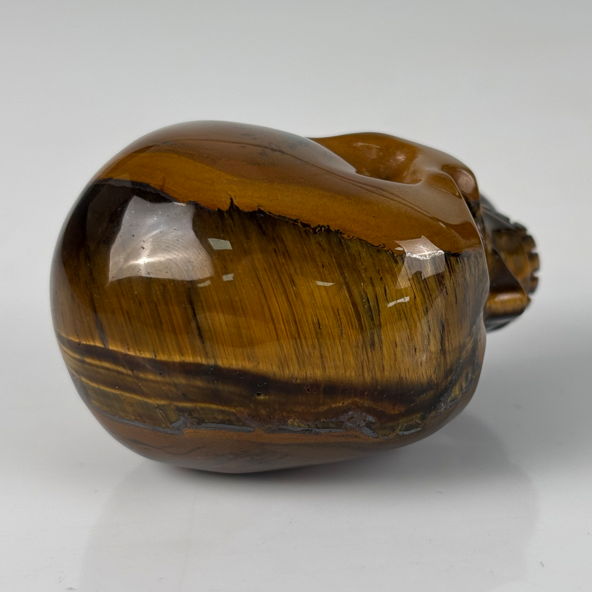 2" Tiger Eye Crystal Skull - Pattern B