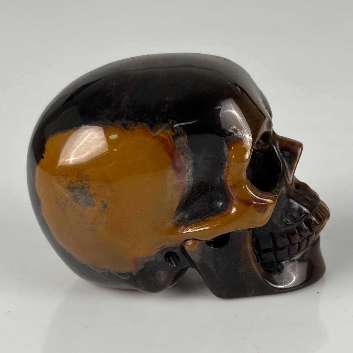 2" Tiger Eye Crystal Skull - Pattern C