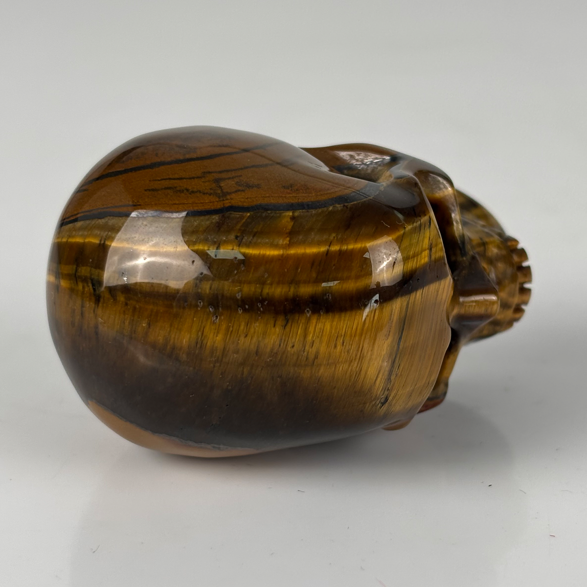 2" Tiger Eye Crystal Skull - Pattern C
