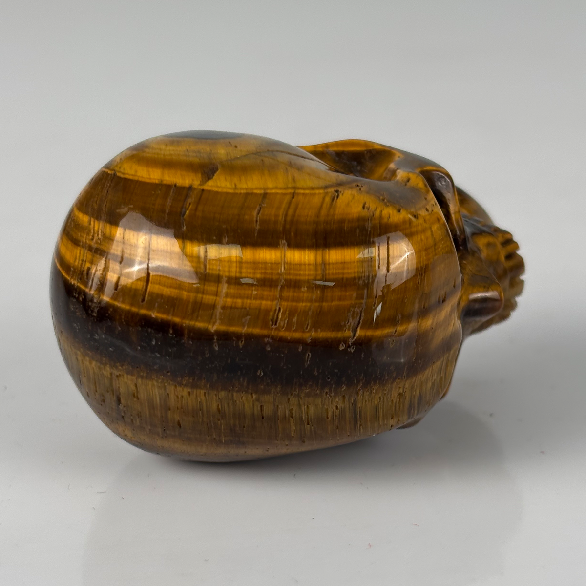 2" Tiger Eye Crystal Skull - Pattern D