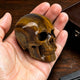 2" Tiger Eye Crystal Skull - Pattern D
