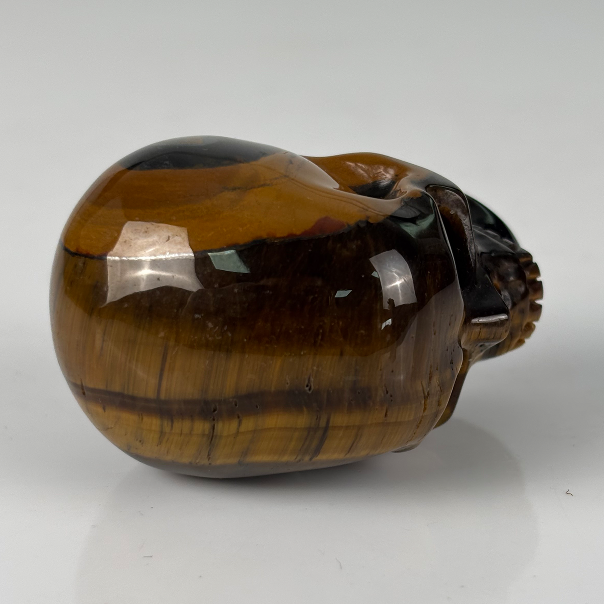 2" Tiger Eye Crystal Skull - Pattern E