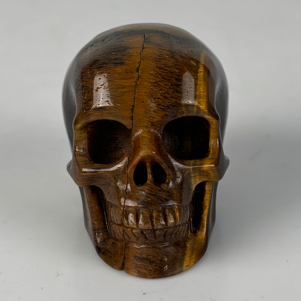 2" Tiger Eye Crystal Skull - Pattern F
