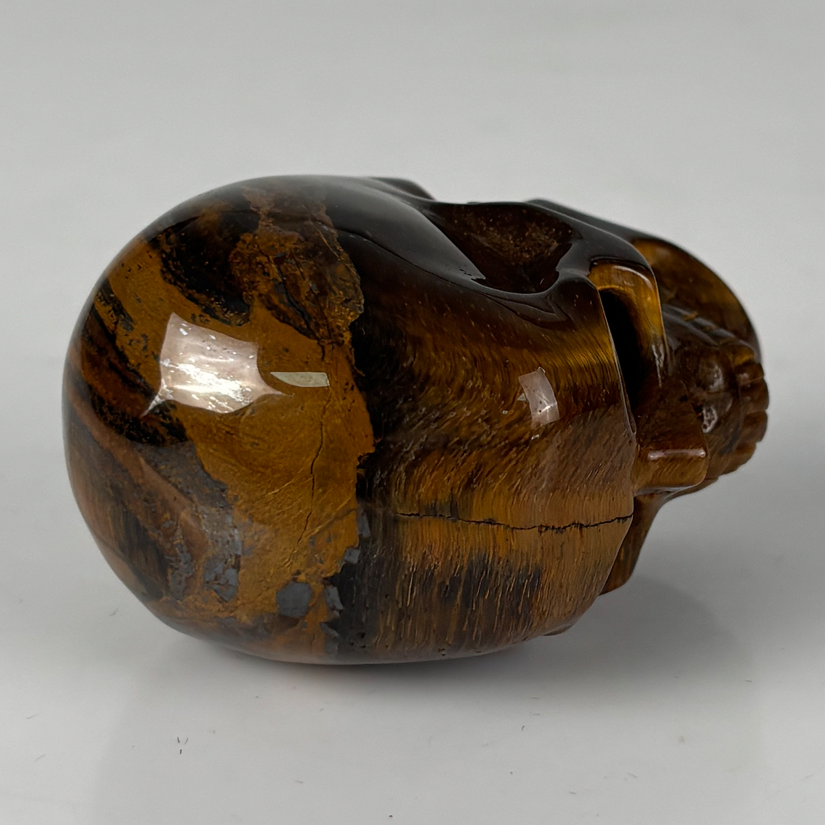 2" Tiger Eye Crystal Skull - Pattern F
