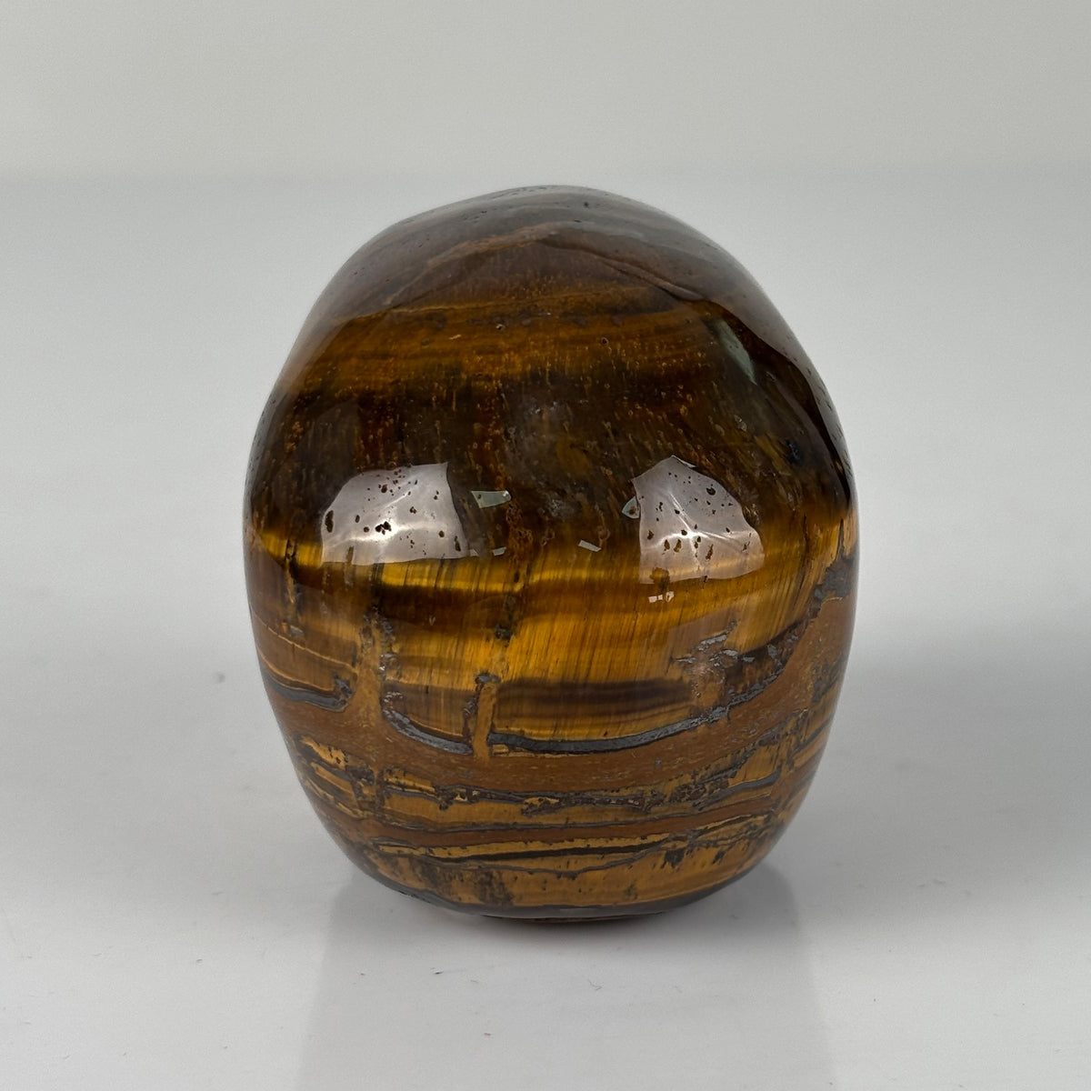 3" Tiger Eye Crystal Skull - Pattern B
