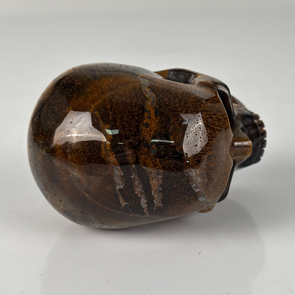 3" Tiger Eye Crystal Skull - Pattern B
