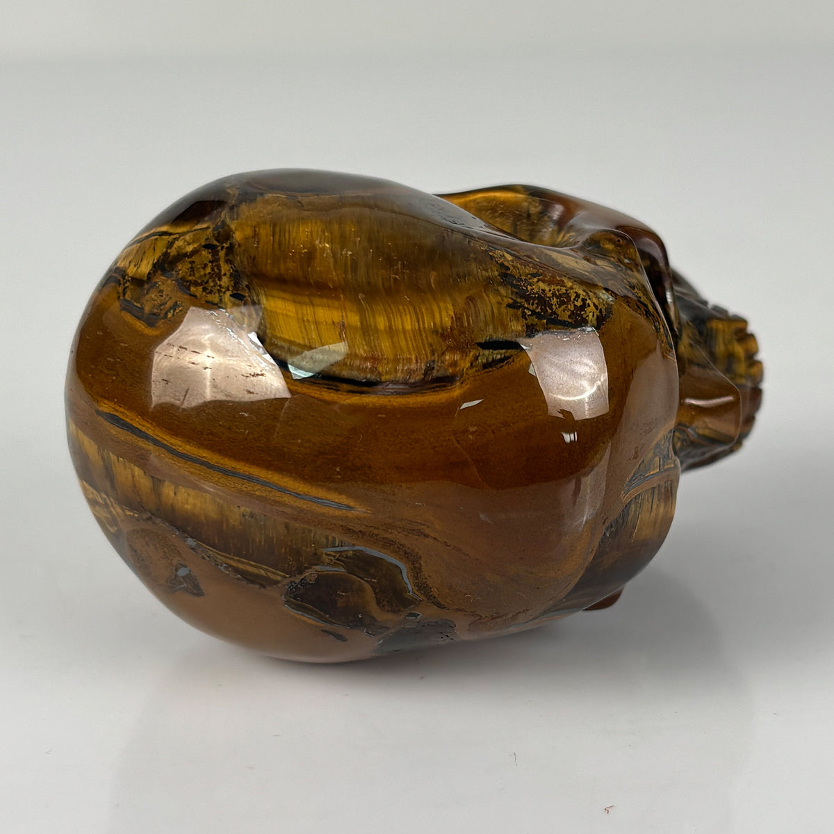 3" Tiger Eye Crystal Skull - Pattern C