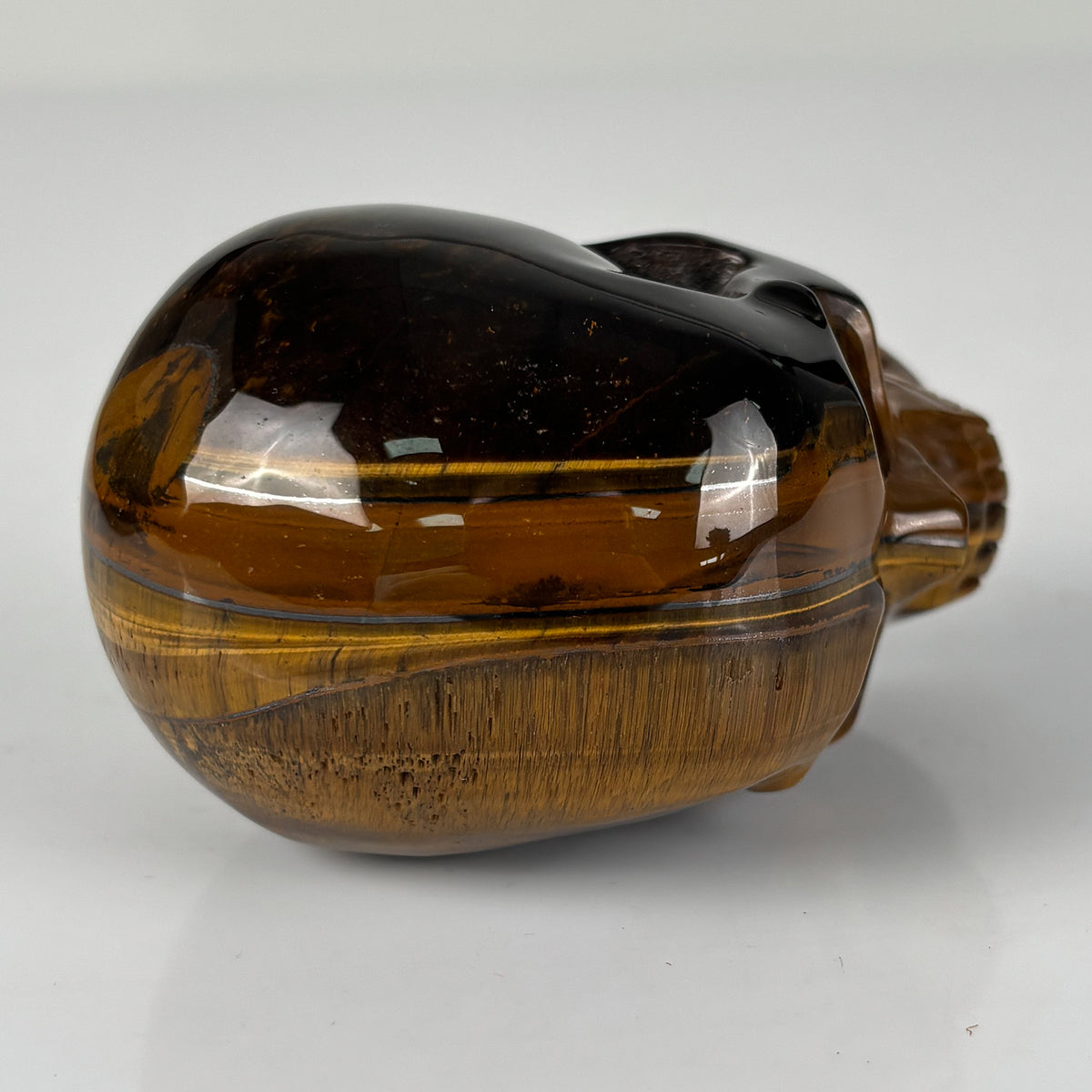 3" Tiger Eye Crystal Skull - Pattern D