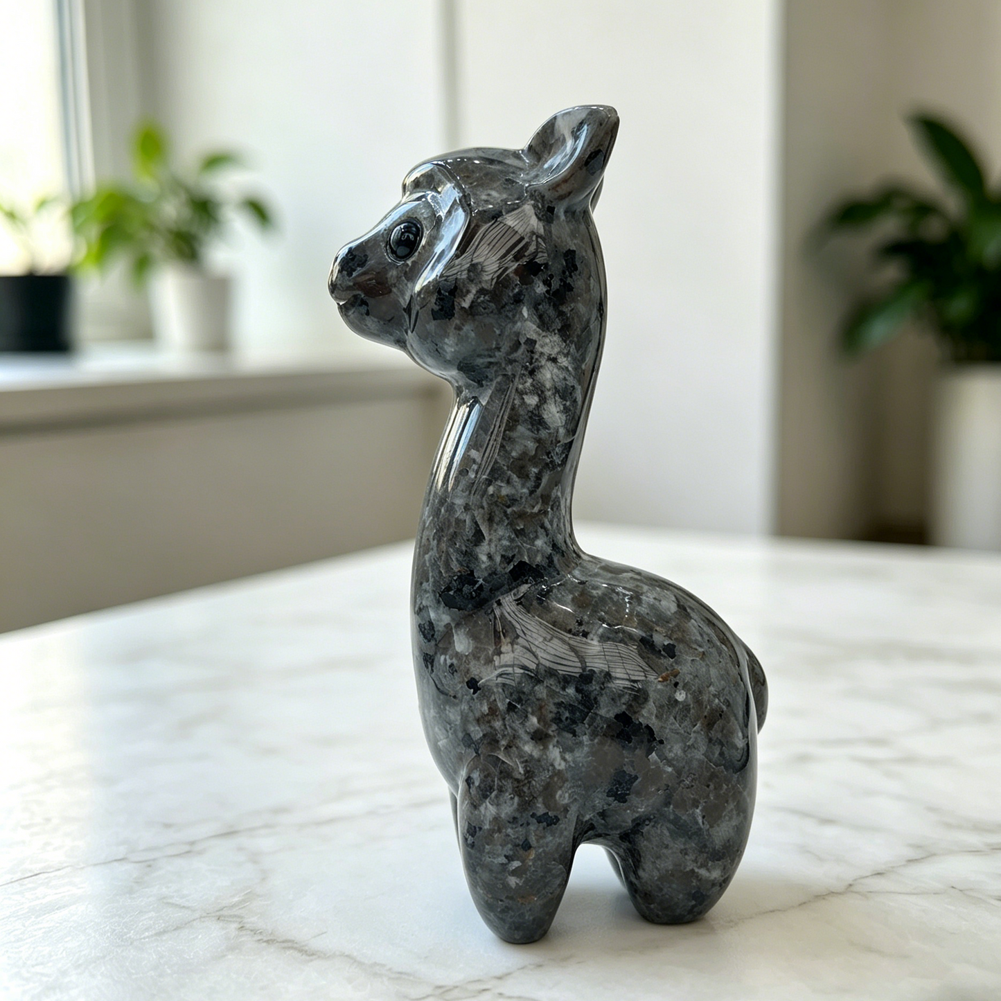 Fire Stone Alpaca Jade Carving - Hand Carved Natural Stone Carving