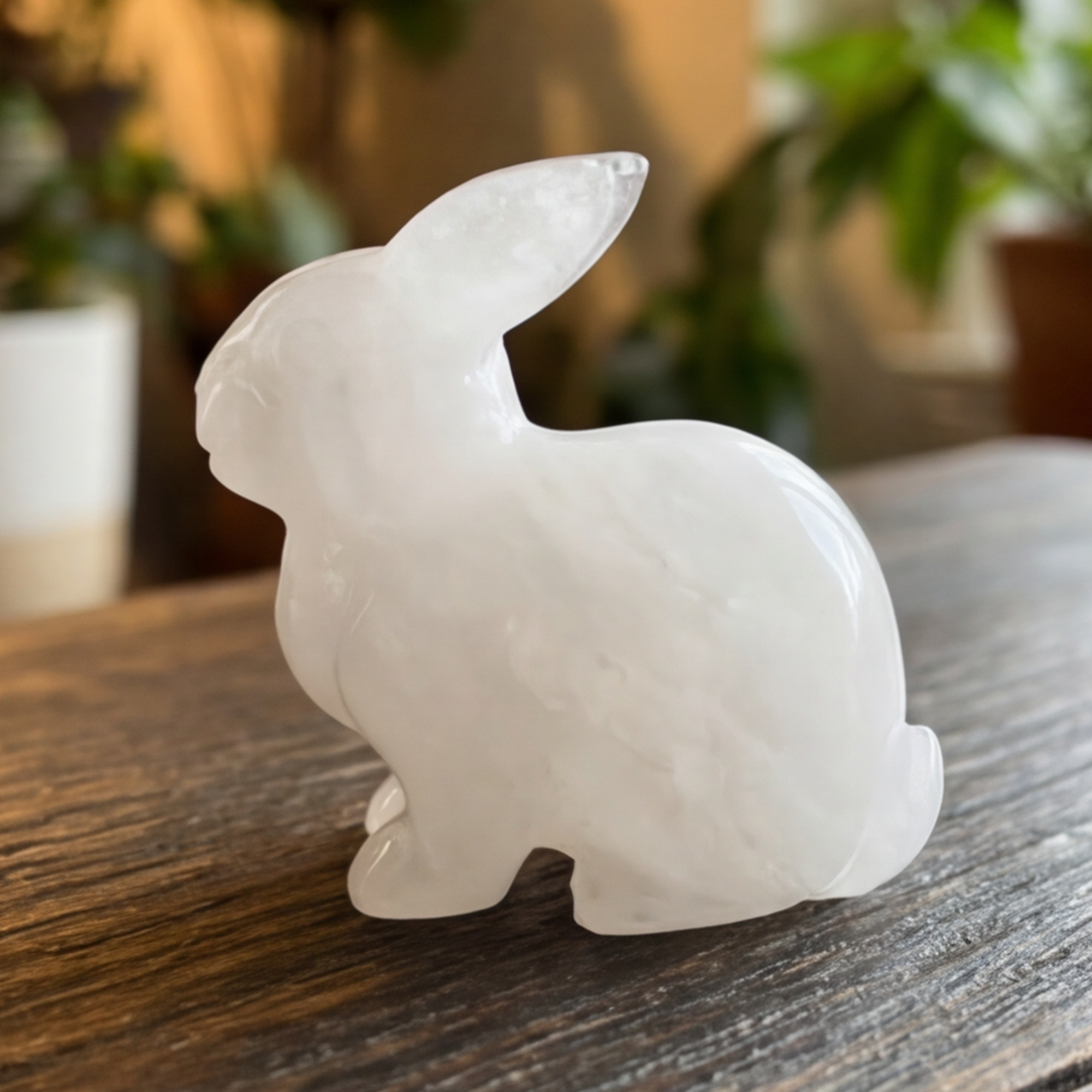 Angolan Quartz Rabbit Carving – Healing Crystal Animal