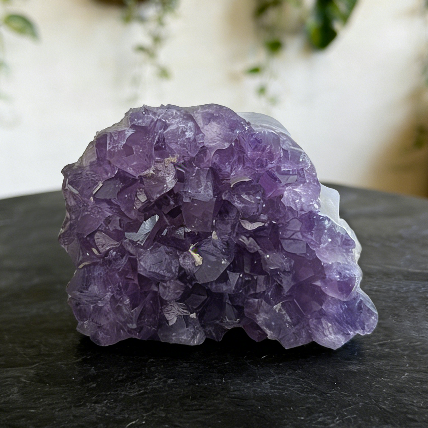2 inch Amethyst Cluster Half Face Crystal Skull-Hand Ceved Natrual Crystal
