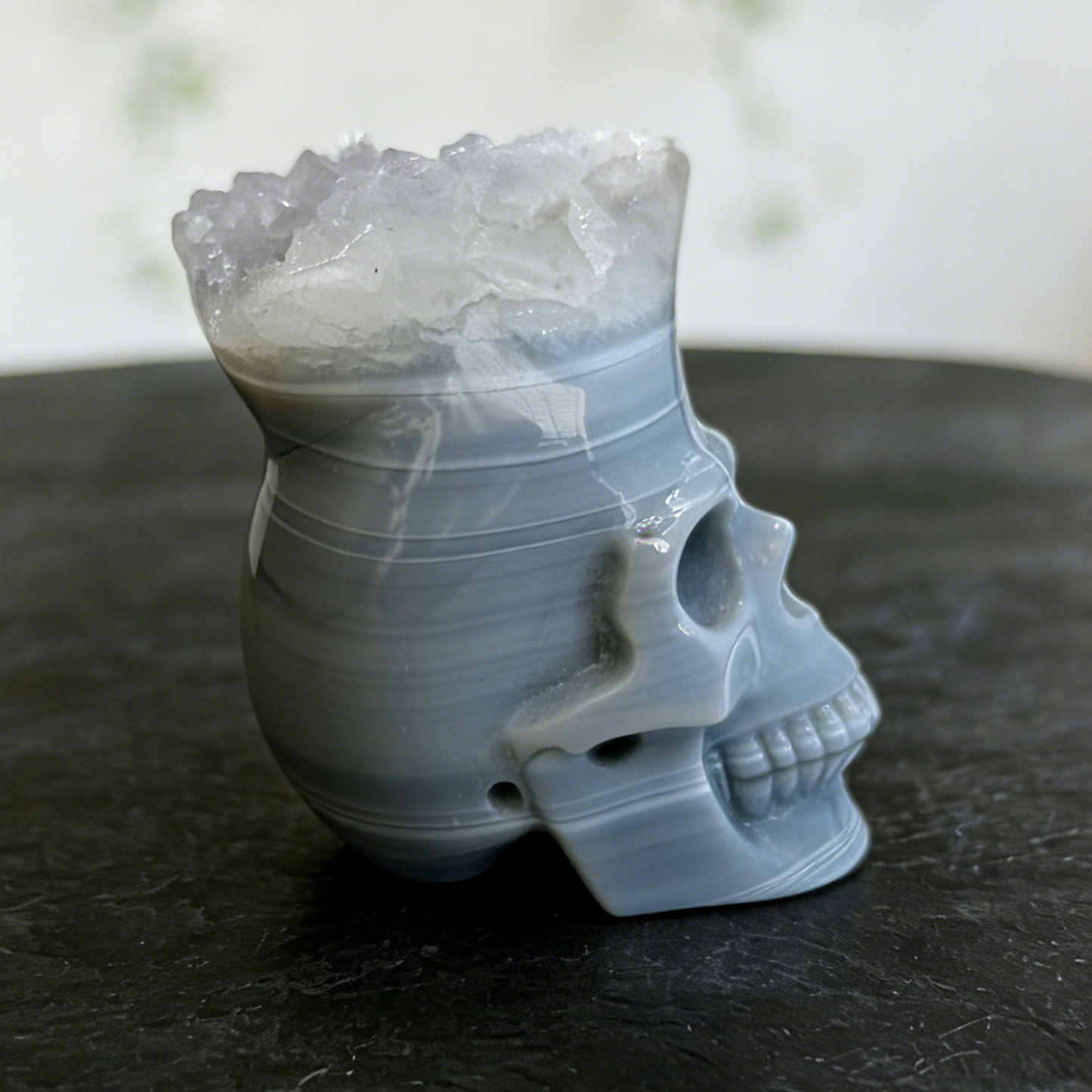 2.64 inch Amethyst Cluster Crown Crystal Skull - Hand Carved Natrual Crystal