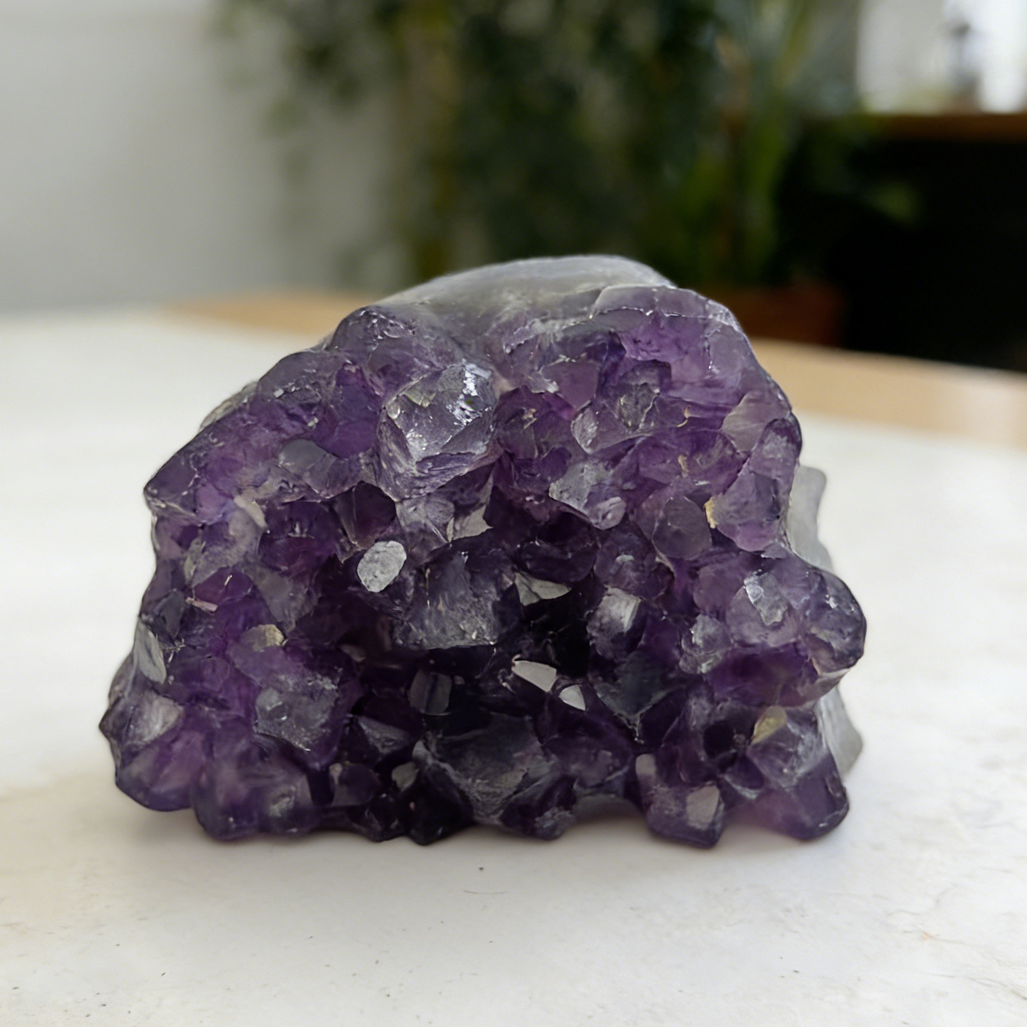 2 inch Amethyst Cluster Half Face Crystal Skull-Hand Ceved Natrual Crystal
