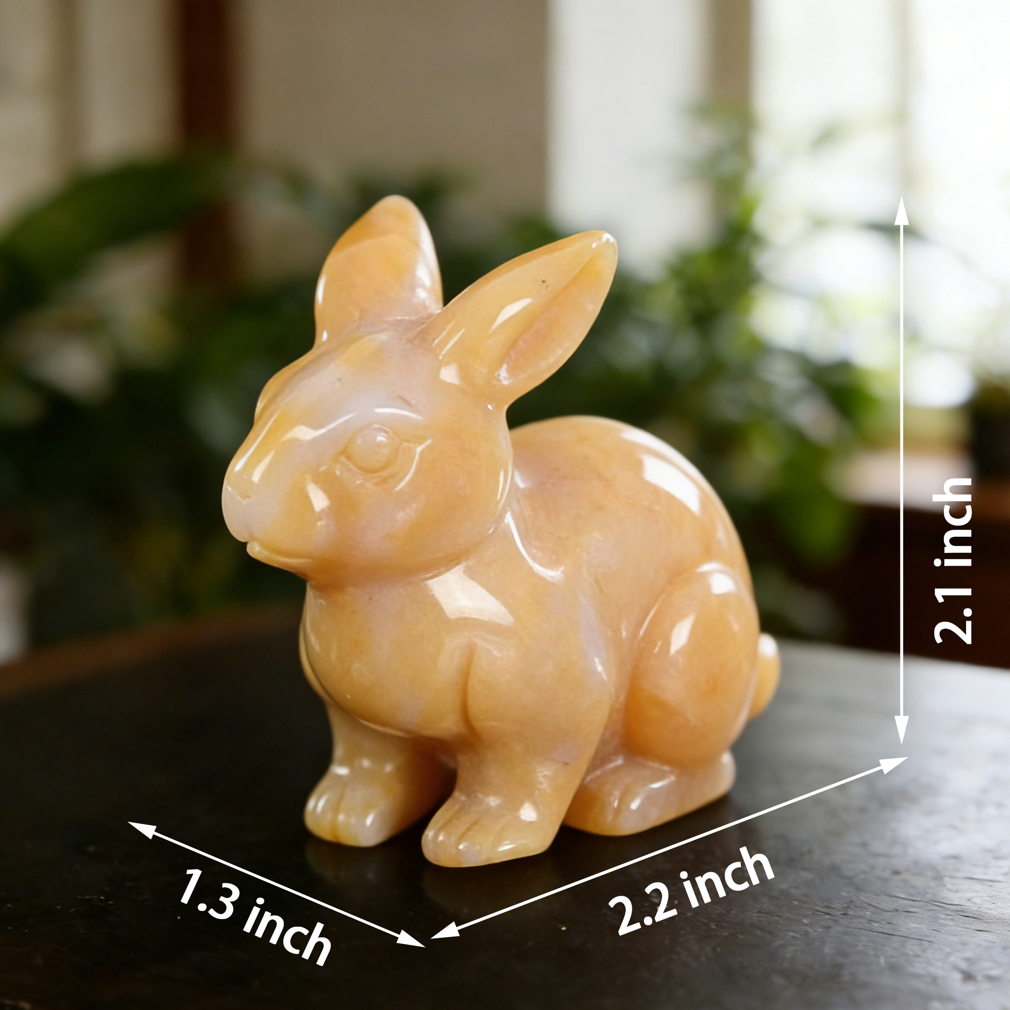 Yellow Chalcedony Rabbit Carving-Natrual Stone Carving
