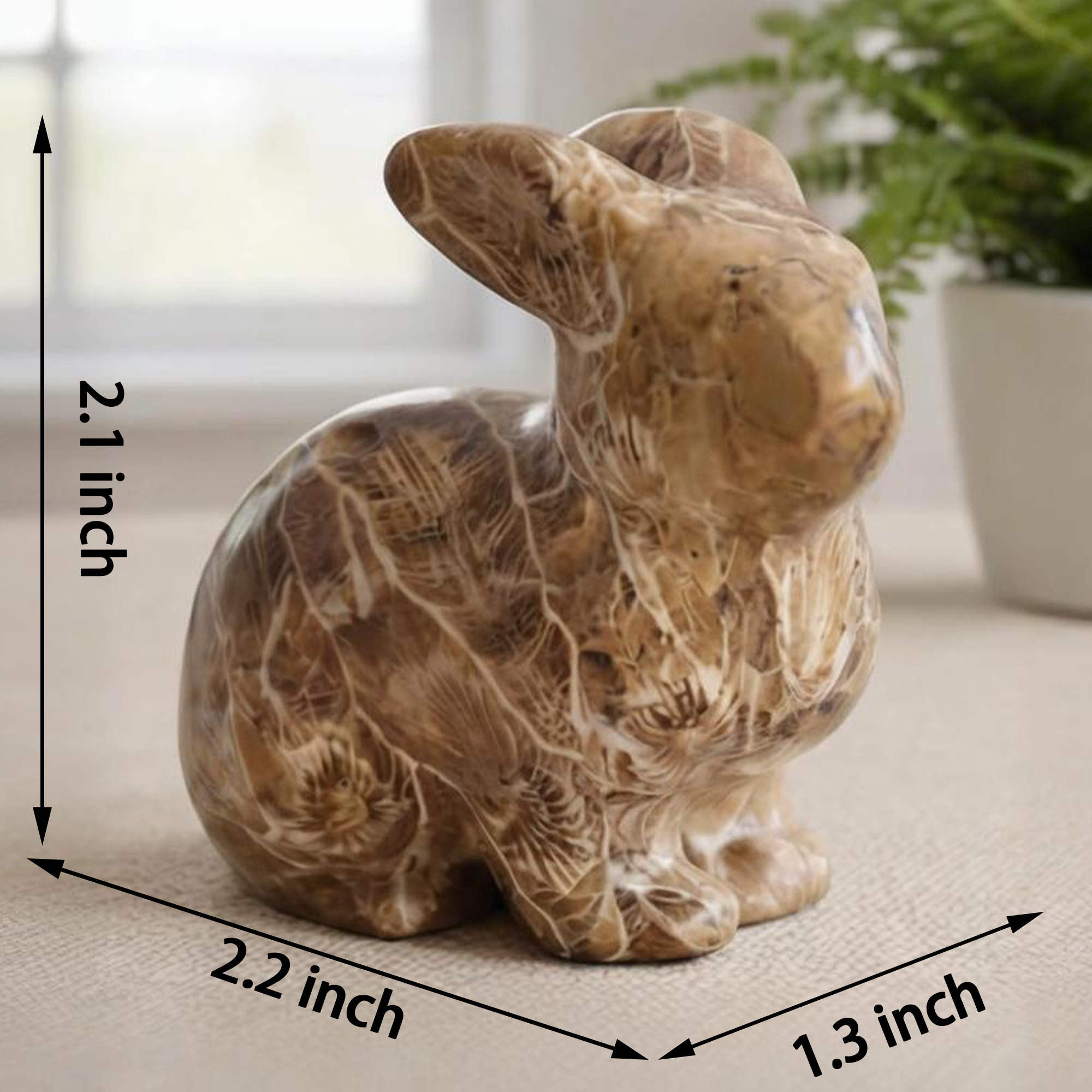 Coral Fossil Rabbit Carving – Hand Carved Natrual Stone