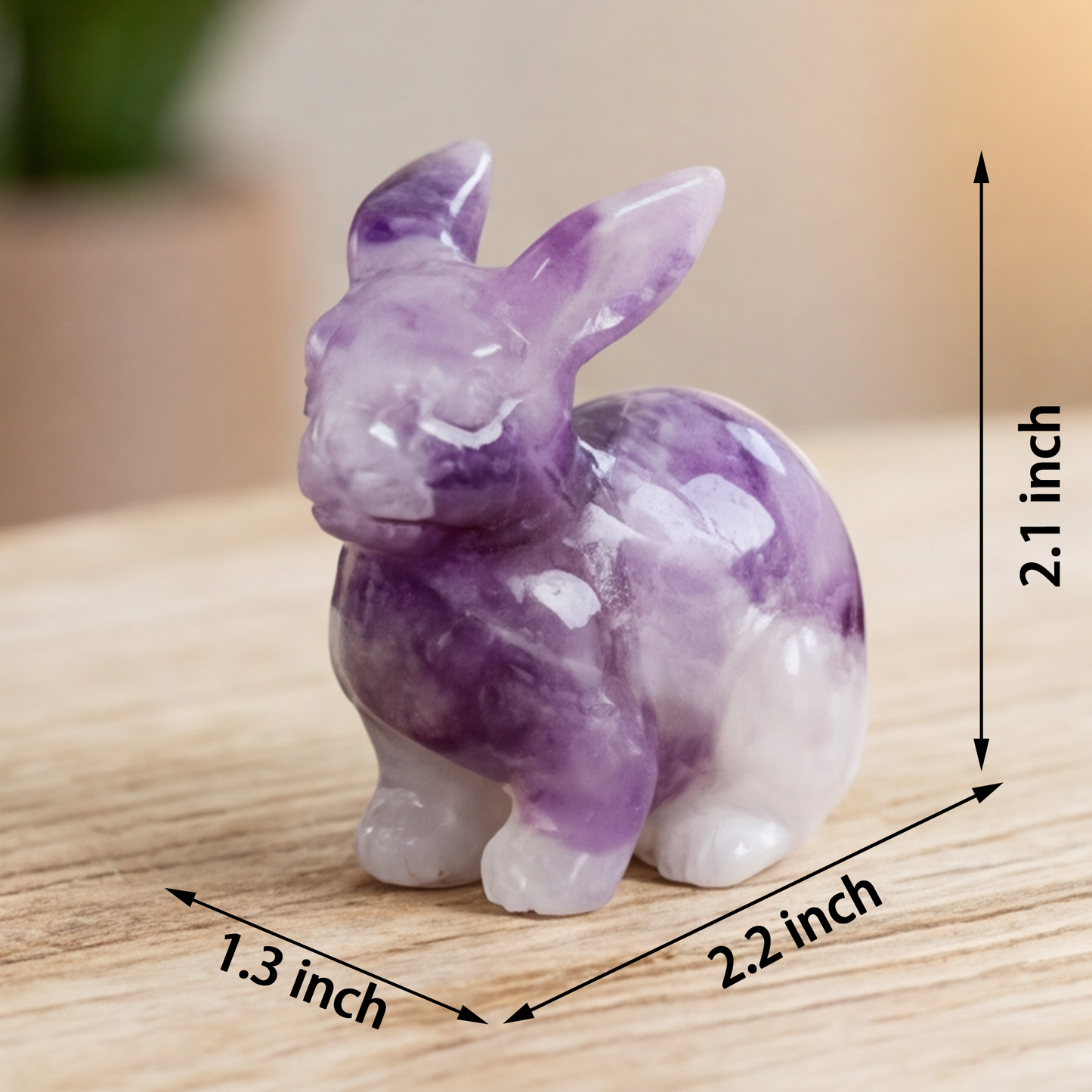 Amethyst-Hasen-Skulptur – Handgeschnitzte Kristallfigur
