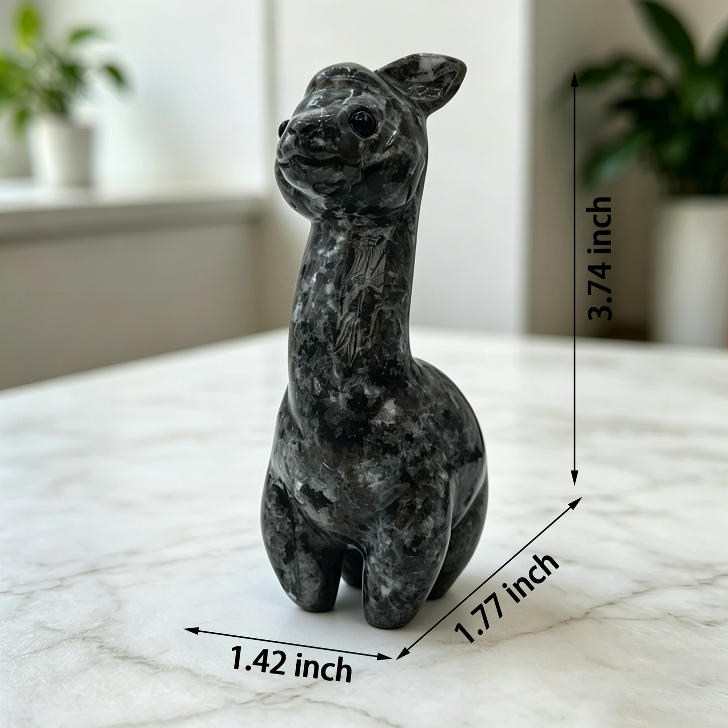 Fire Stone Alpaca Jade Carving - Hand Carved Natural Stone Carving
