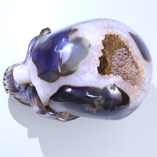 Carved Geode Agate Crystal Skull (2870g)