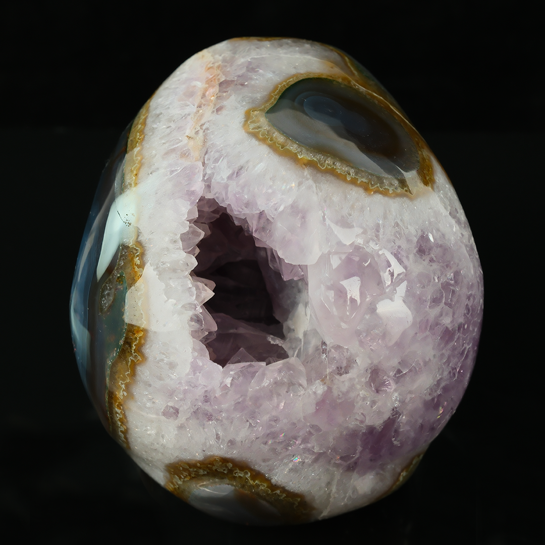 Amethyst Geode Skull - Hand Carved Natrual Crystal