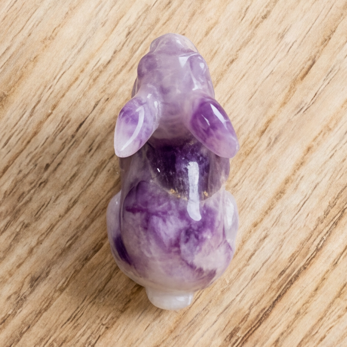 Amethyst-Hasen-Skulptur – Handgeschnitzte Kristallfigur