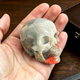 Main view of a 2-inch African Bloodstone human skull carving
