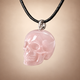 Rose Quartz Human Skull Pendant