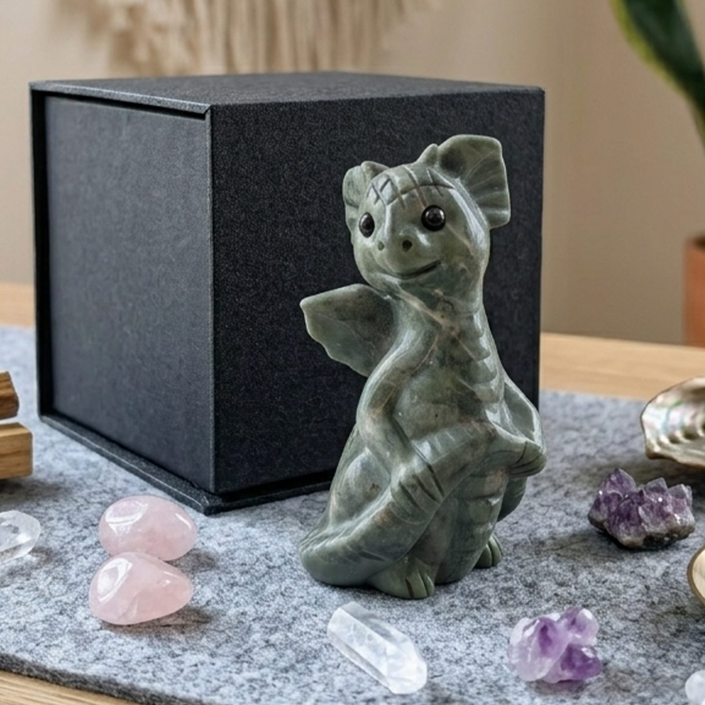 Jiulong Jade Flying Dragon Baby Jade - Natrual Jade Stone Carving
