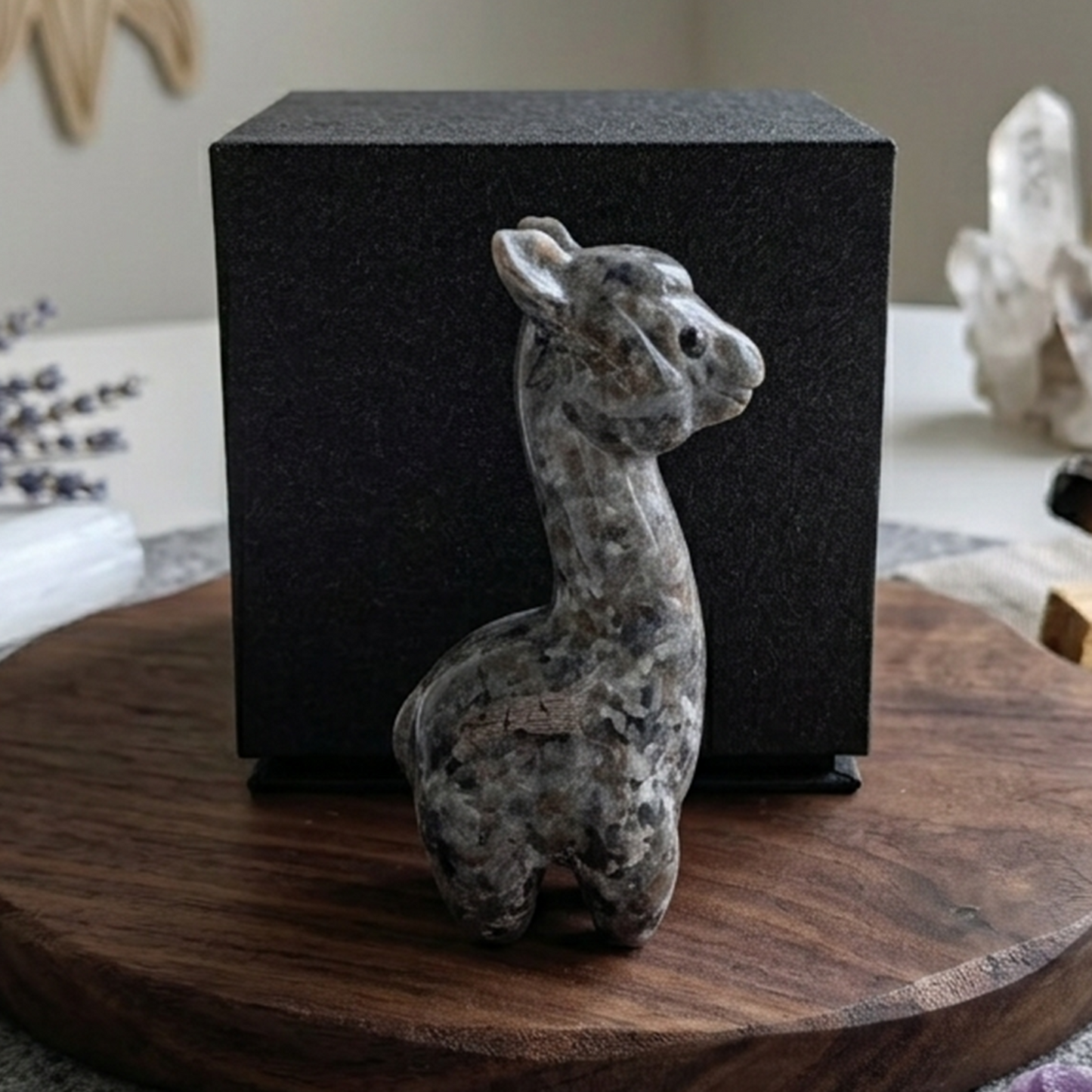 Fire Stone Alpaca Jade Carving - Hand Carved Natural Stone Carving