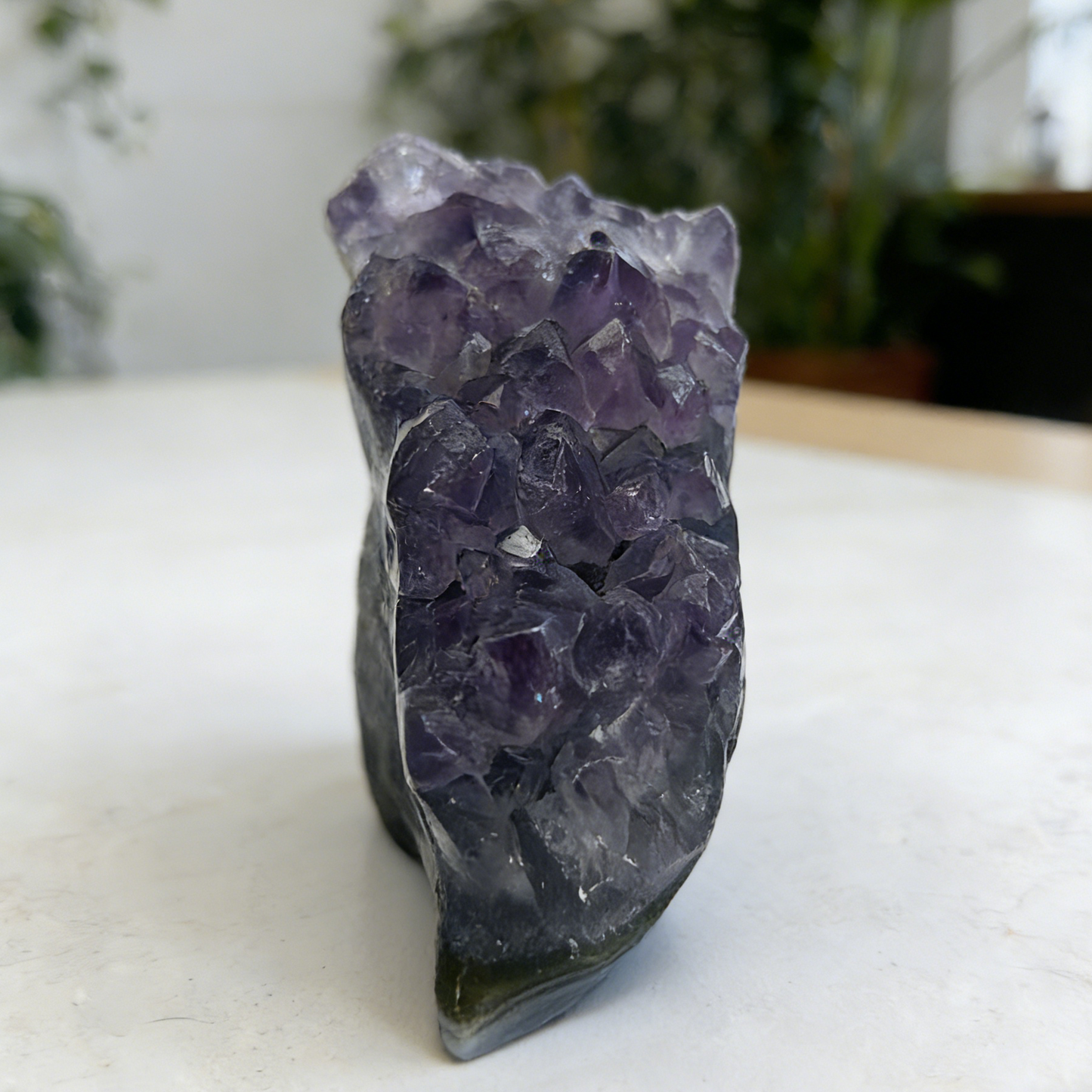 1.69 inch Amethyst Cluster Crown Crystal Skull - Hand Carved Natrual Crystal