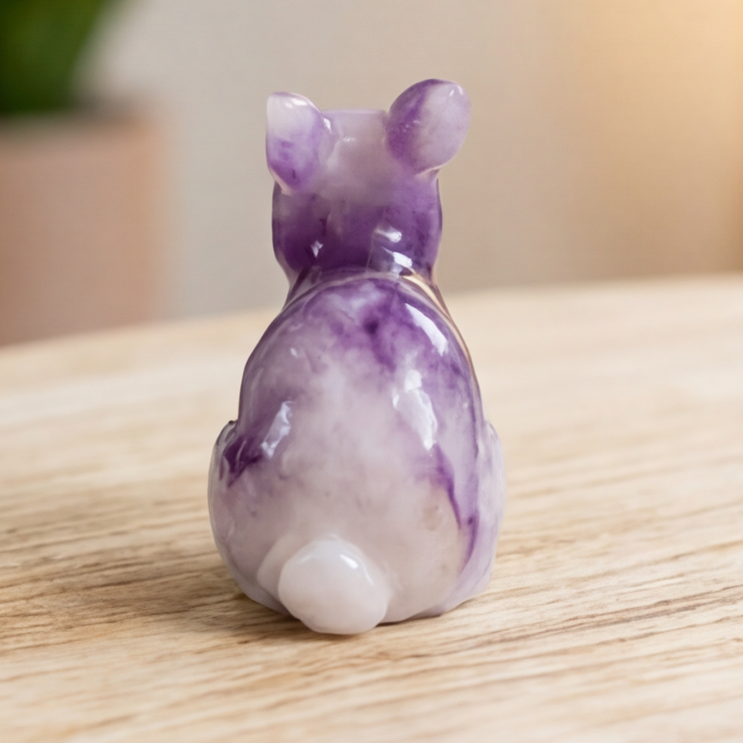 Amethyst-Hasen-Skulptur – Handgeschnitzte Kristallfigur