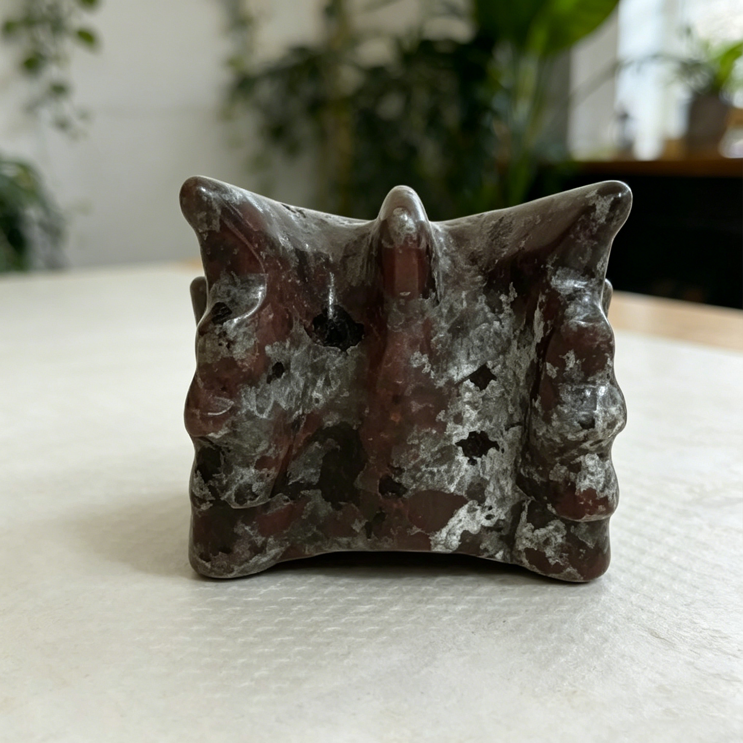 4.2 inch Yooperlite Chinese Dragon Skull - Hand Carved Natrual Stone Sculpture